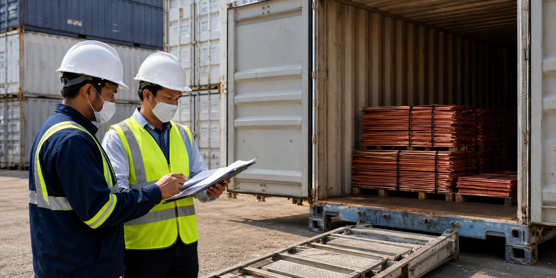 Verified commodity suppliers in Zambia, the DRC and Tanzania — Pre-shipment inspection of LME Grade A copper cathodes at an export container, Dar es Salaam
